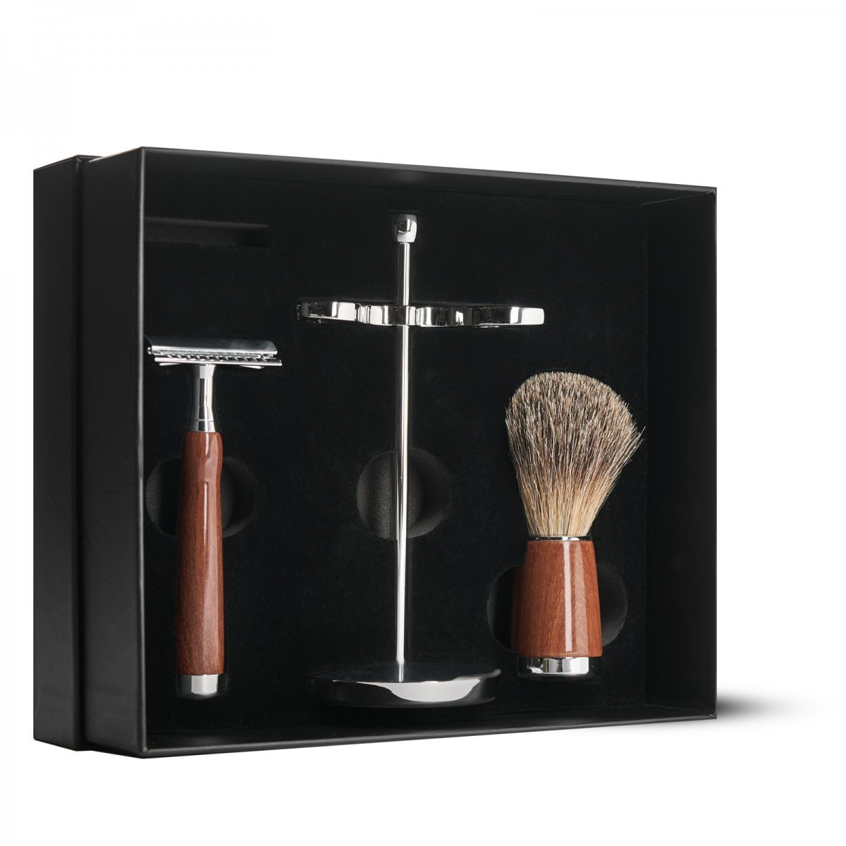 Benjamin Barber Classic 3-piece Shaving Set Wood Safety Razor (1 stk) thumbnail