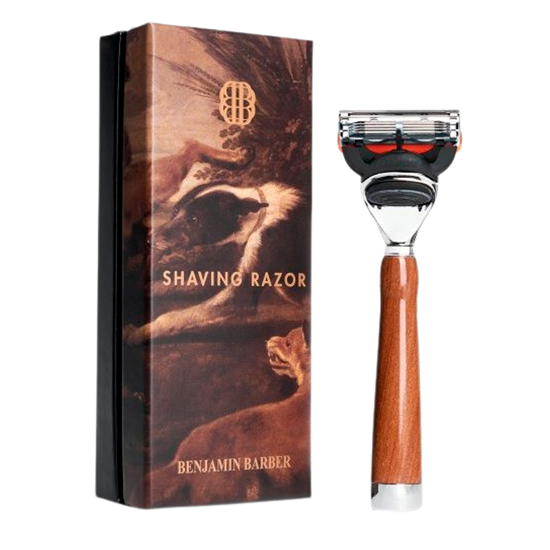 Se Benjamin Barber Classic Shaving Razor Fusion Wood (1 stk) hos Made4men