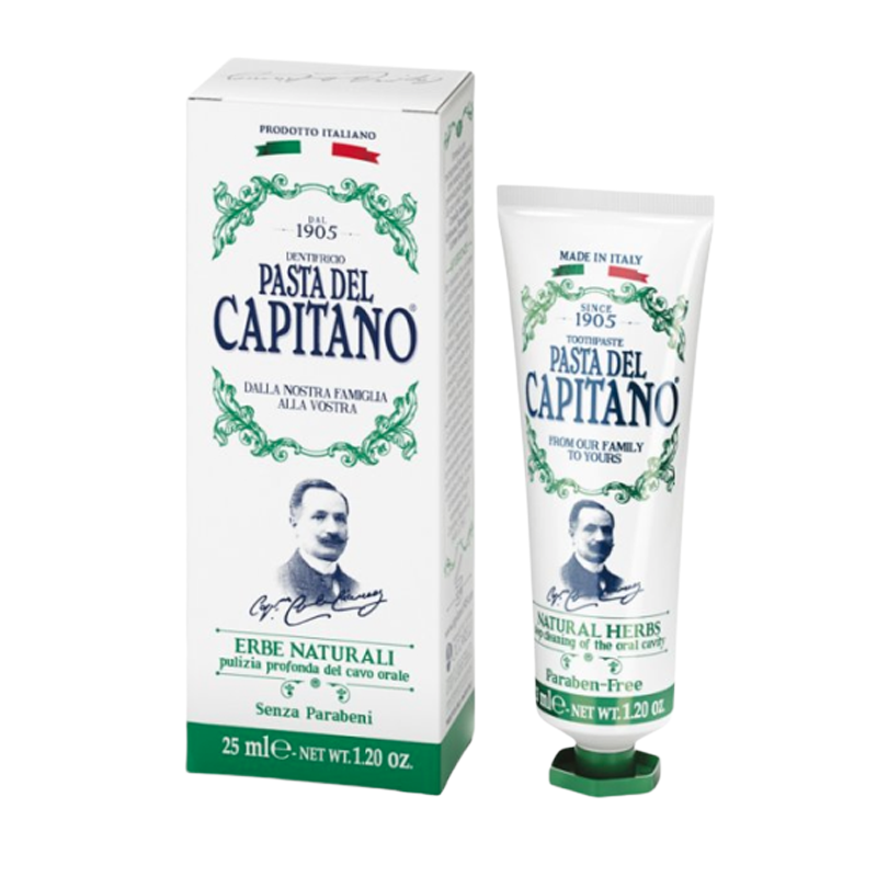 Pasta del Capitano 1905 Natural Herbs Travel Size Tandpasta (25 ml)
