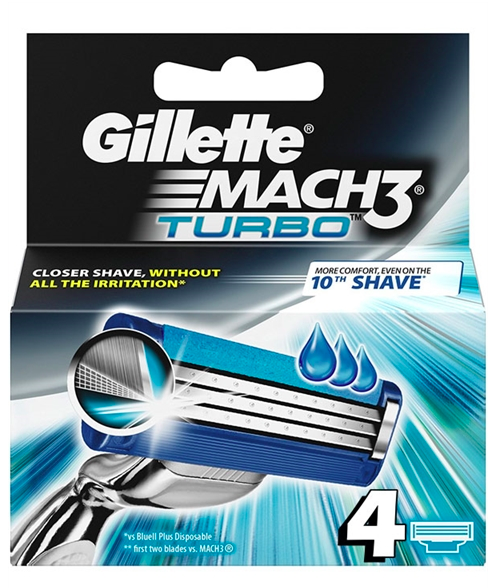 Gillette MACH3 Turbo Barberblade (4-pak) i Pris: 95,-