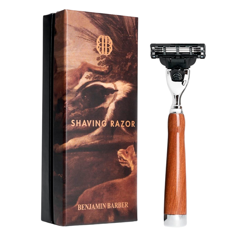 Se Benjamin Barber Classic Shaving Razor Mach3 Wood (1 stk) hos Made4men